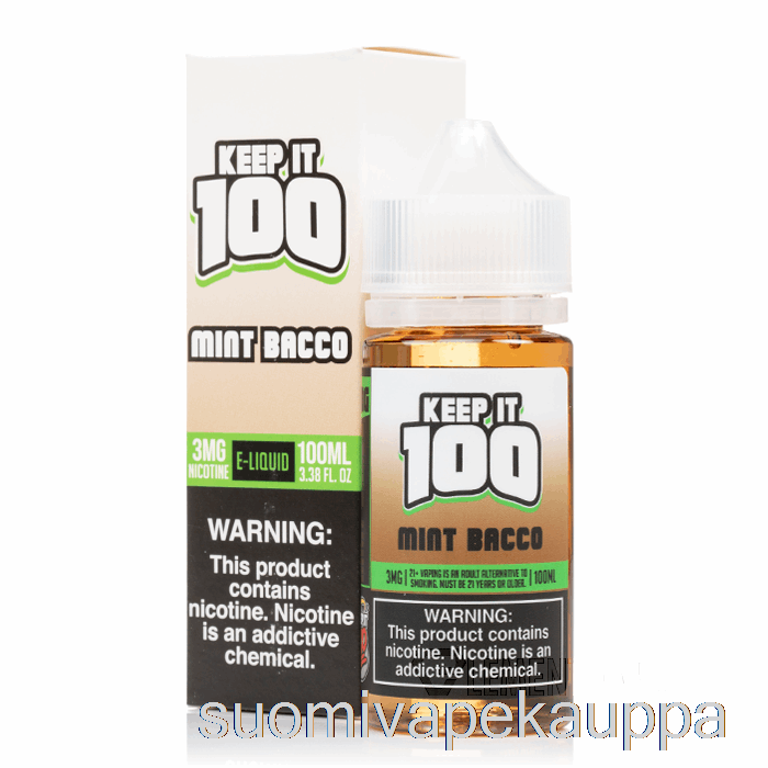 Vape Netistä Minttubacco - Säilytä 100 - 100ml 0mg